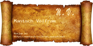 Mantsch Volfram névjegykártya